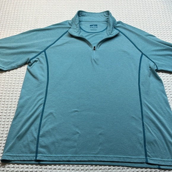 Orvis Men’s Extra Large 1/4 Zip Long Sleeve Pullover Shirt Pre Owned - Picture 5 of 8